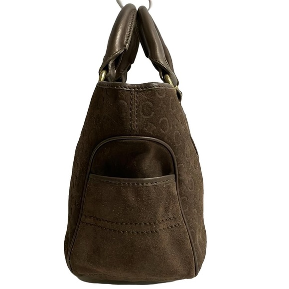 Celine Boogie Bag Macadam Pattern Leather Handbag Brown - Picture 4 of 6